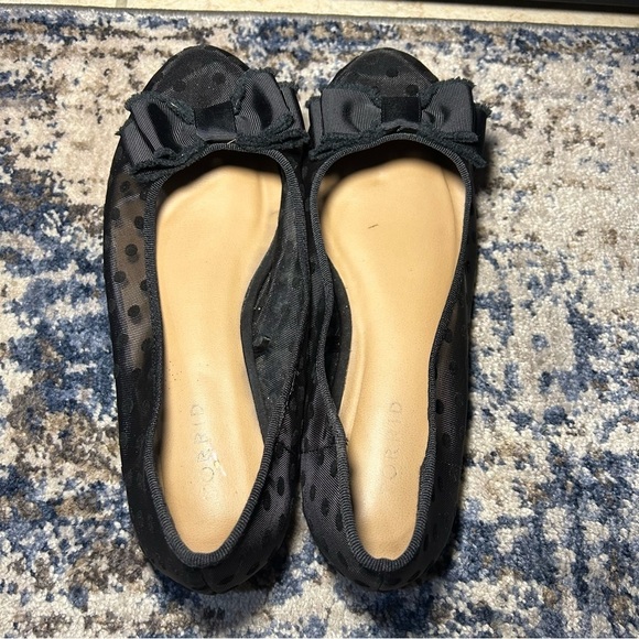 Torrid Black Polka Dot Mesh Pointed Flats Size 9 Wide - Picture 7 of 11